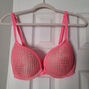 Victoria's Secret Very Sexy push up bra 32DDD pink lace padded VS 32F